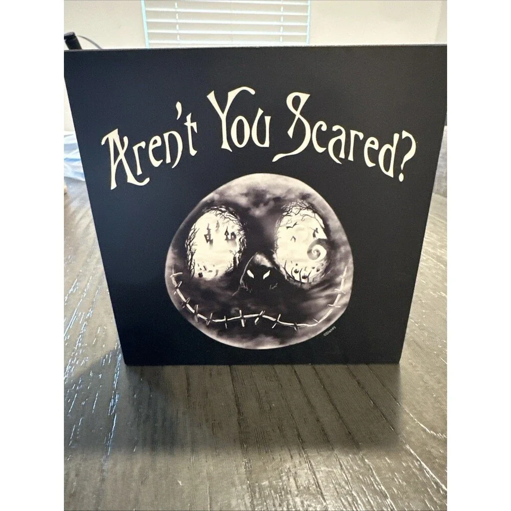 Nightmare Before Christmas Are You Scared Wood Decor